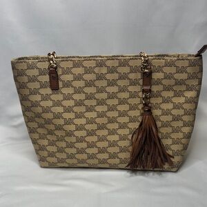 Michael Kors Tan and Brown Logo Tote